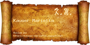 Kauser Marietta névjegykártya